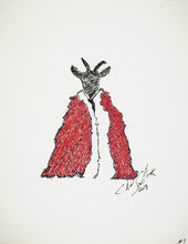 Load image into Gallery viewer, Yule Goat - Hand-Embellished Print, by Farmer Chad