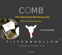 Load image into Gallery viewer, Comb™️ - Natural Goat Milk Shampoo Bar with Honey &amp; Rosemary ( for hair &amp; beard)