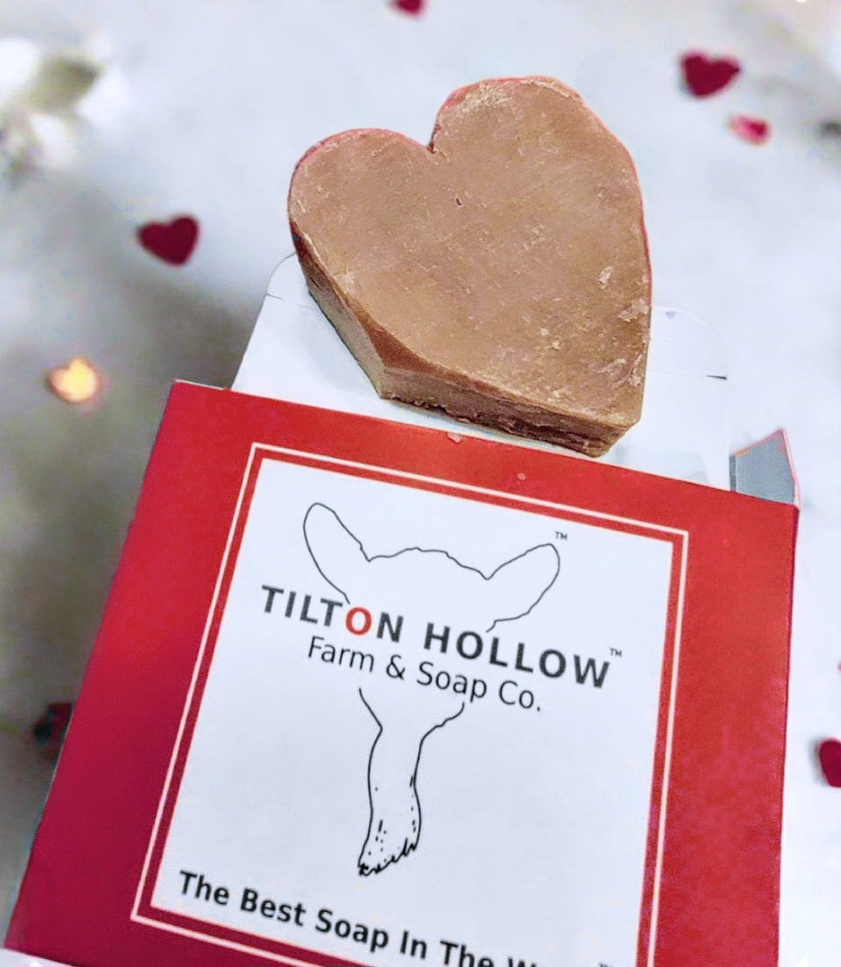 Red™️ - Handcrafted Goat Milk Soap - Hand-cut into heart shape.