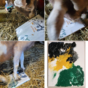A Thursday in December - A painting by Athena Tilton (Yes..she's a goat)