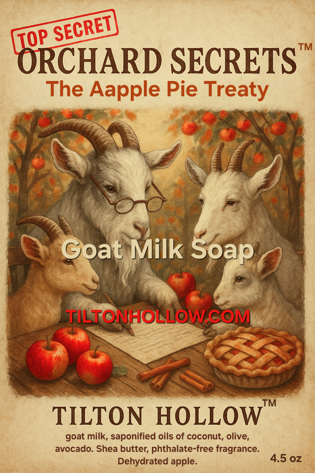Orchard Secrets: The Aapple Pie Treaty™️ - Goat Milk Soap with Real Apple.