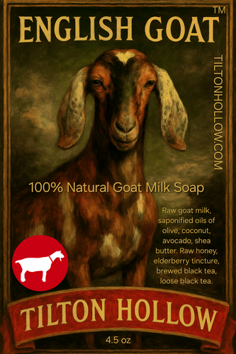 English Goat™️ - unscented Goat milk soap with elderberry, black tea, & honey