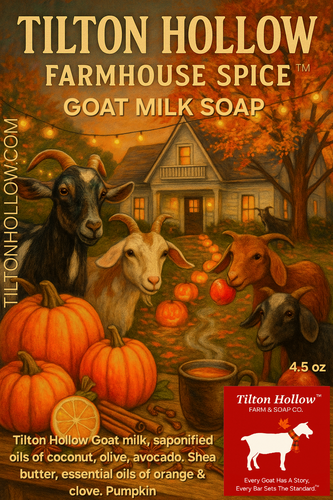 Tilton Hollow Farmhouse Spice™️ - Goat Milk Soap with Orange, Clove, & Real Pumpkin.