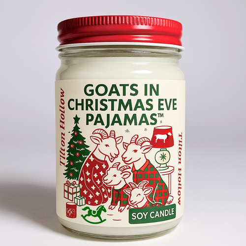 Goats In Christmas Eve Pajamas™️ - 12 oz Soy Candle.