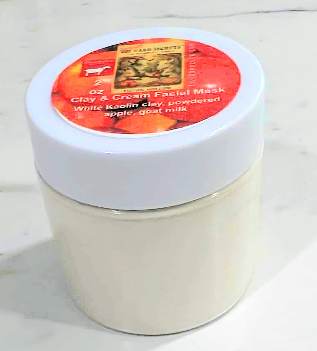 Orchard Secrets: Clay & Cream. Face Mask with goat milk, kaolin clay, & apple.