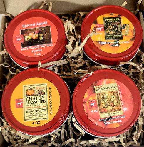 Pumpkin & Cider Case Files: The Cozy Collection - 4-candle pack.