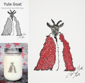 Yule Goat bundle. Original art, soap, soy candle.