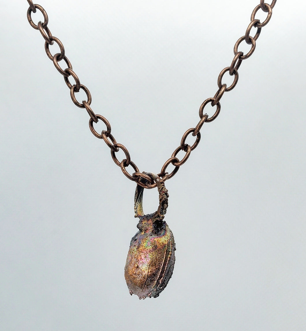 Gilded Goat Poop - Pendant {flame polished} *chain not included